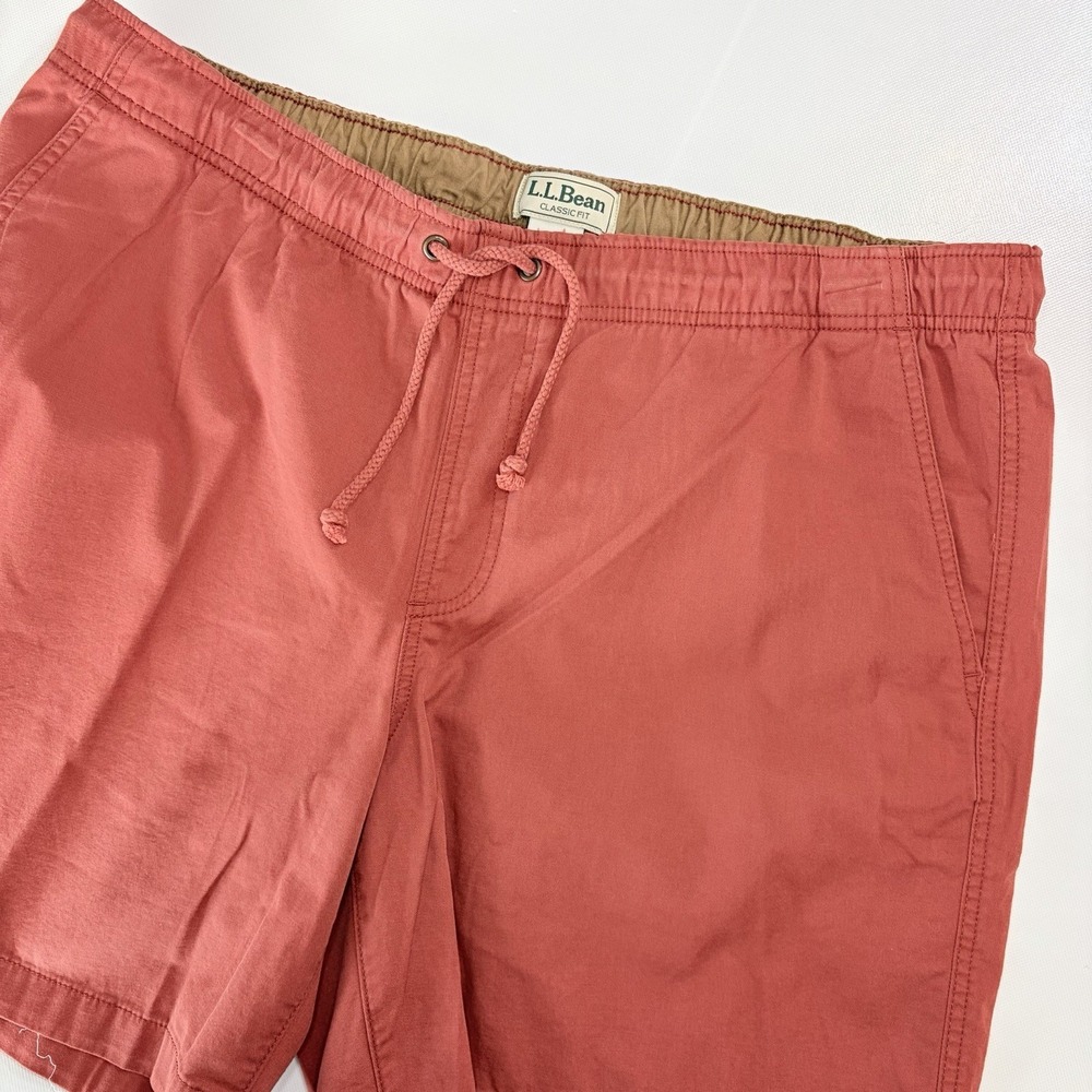L.L. Bean Dock Shorts 8" Mens XL Light Mahogany Classic Fit Elastic Waist NWT